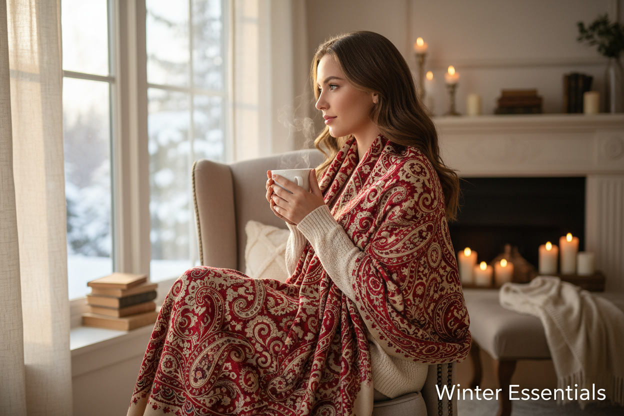 Large Paisley Pashmina Shawl Premium Soft Wrap Scarf 28"x78" Winter Essentials