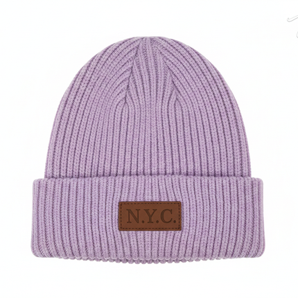 Thermal Winter Beanie Hat Plush Fleece Lined Ribbed Knit Hat Unisex NYC Style