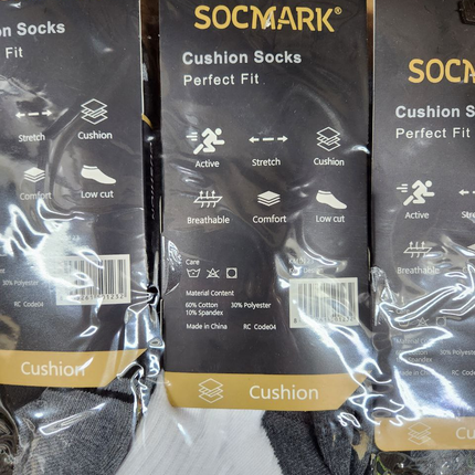 Men's White Athletic Ankle Socks - Size 9-13 - 3 Pair Pack