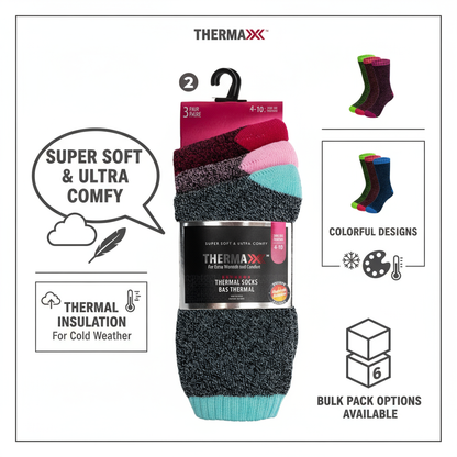 Women's Thermal Winter Socks 3-Pack - Super Soft & Ultra Comfy - PremiumBrandGoods