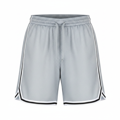 Men's Activewear Dazzle Shorts in Light Grey with black and white stripes