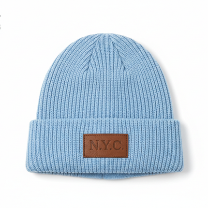 Thermal Winter Beanie Hat Plush Fleece Lined Ribbed Knit Hat Unisex NYC Style