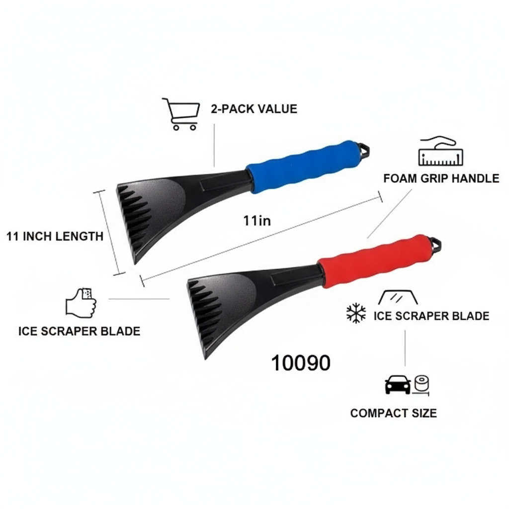 Snow Brush & Ice Scraper 2-Pack - 11 Inch Winter Car Tool - PremiumBrandGoods