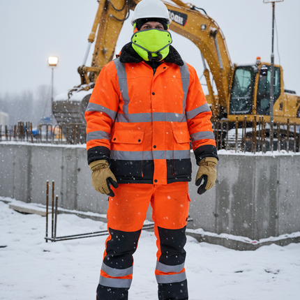 High-Visibility Balaclava Extra Warm Furry Fleece Winter Face Mask for Work Safety