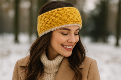 Women's Cable Knit Fuzzy Lined Winter Headbands Assorted 3 Pack - PremiumBrandGoods