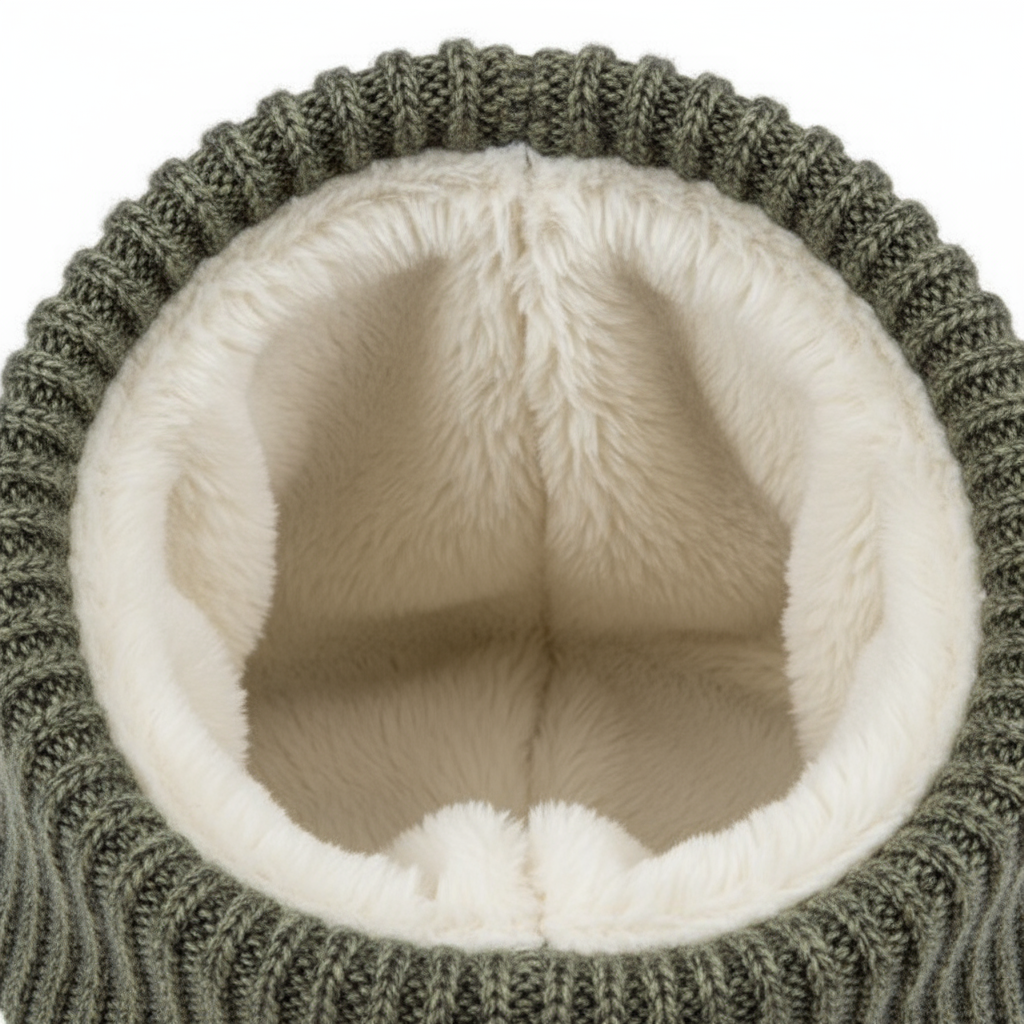Men's Winter Hat with Fur Lining - Ribbed Knit Cuffed Beanie - PremiumBrandGoods