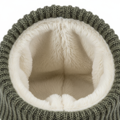 Men's Winter Hat with Fur Lining - Ribbed Knit Cuffed Beanie - PremiumBrandGoods