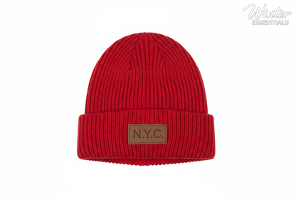 Thermal Winter Beanie Hat Plush Fleece Lined Ribbed Knit Hat Unisex NYC Style