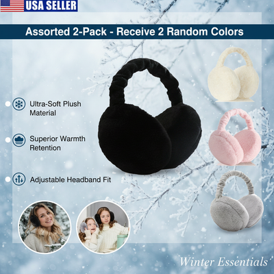 Fluffy Earmuffs cozy warm Assorted 2-Pack Winter Ear Warmers