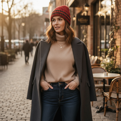 Women's Fashion Winter Hat 2-Pack Ribbed Knit with Faux Fur Lining - PremiumBrandGoods