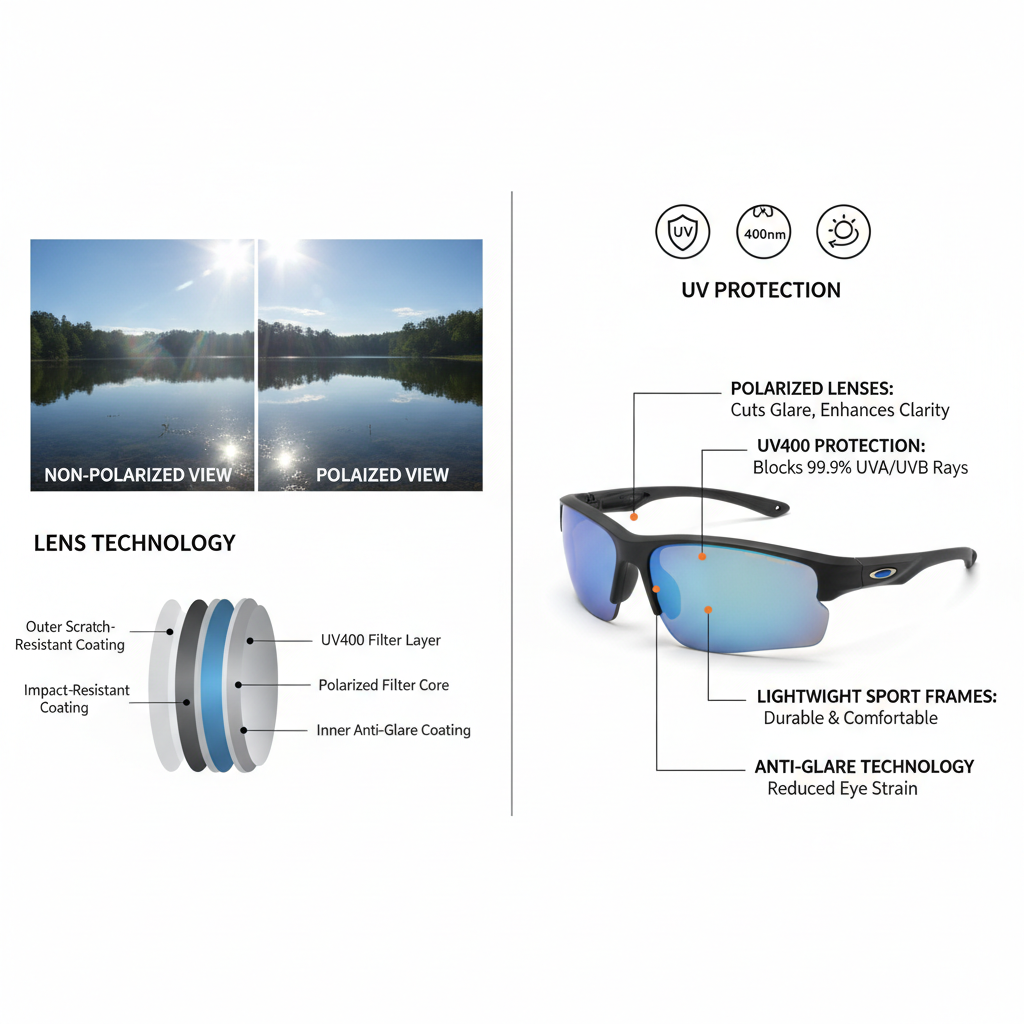 Polarized sunglasses features and benefits - UV protection and anti-glare technology