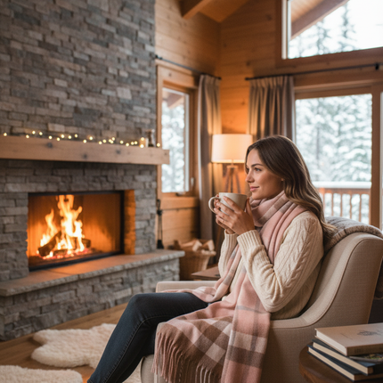 Pink Plaid Scarf Ultra Plush Pashmina Wool Blend 6ft Long Unisex