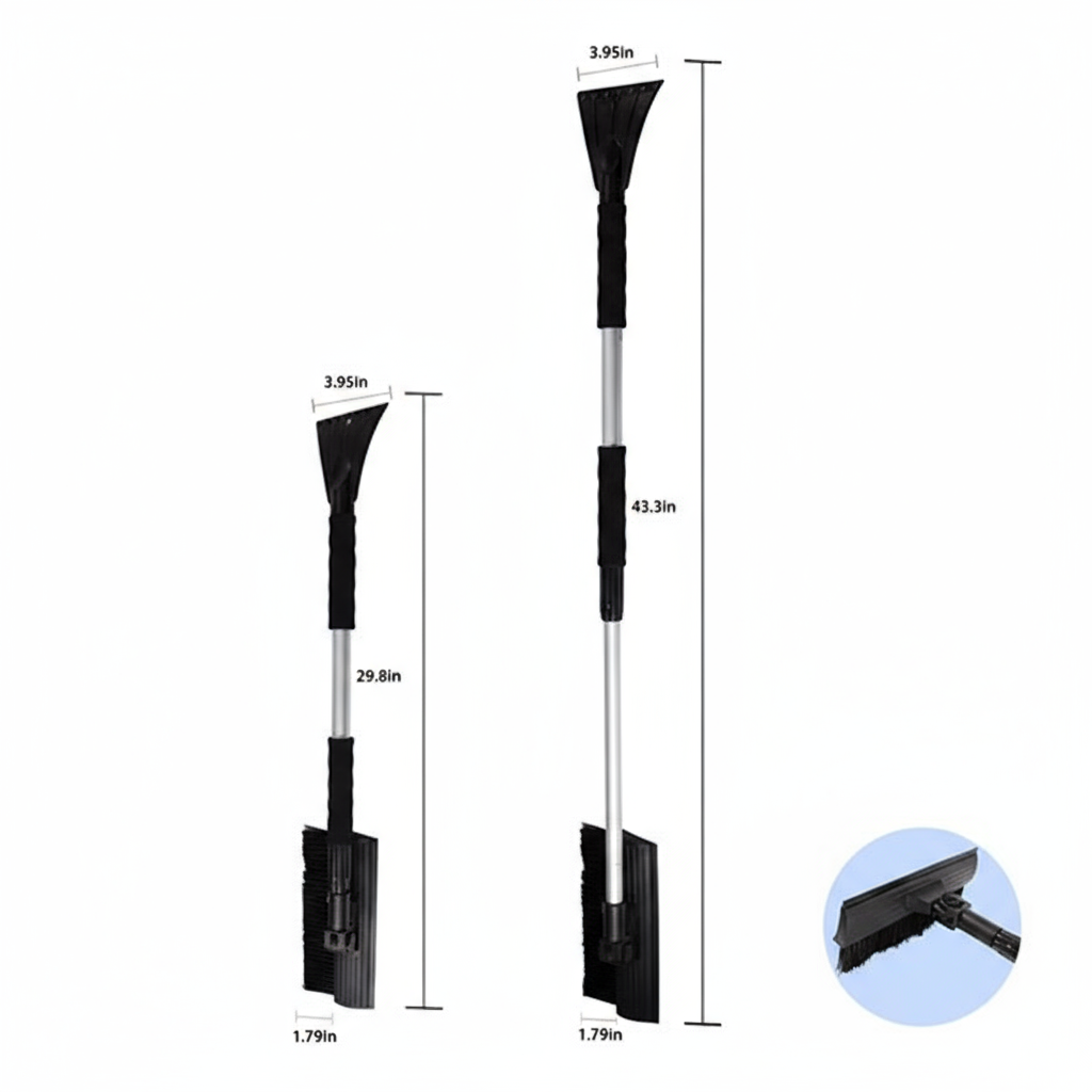 Telescopic Snow Brush & Ice Scraper - 29.8" to 43.3" Extendable - PremiumBrandGoods