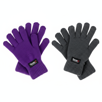 Women's Thermal Winter Gloves 2-Pack Assorted - Super Soft & Ultra Comfy - PremiumBrandGoods
