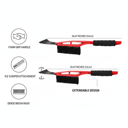 Extendable Snow Brush & Ice Scraper - 20 Inch Winter Car Tool Kit - PremiumBrandGoods