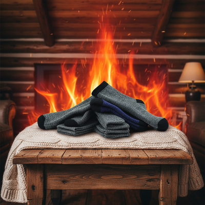 Rustic Lodge Setting with Fiery Warmth