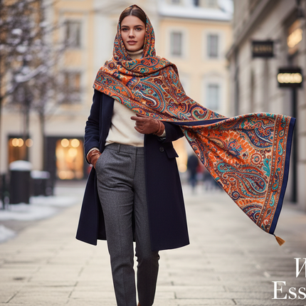 Large Paisley Pashmina Shawl Premium Soft Wrap Scarf 28"x78" Winter Essentials