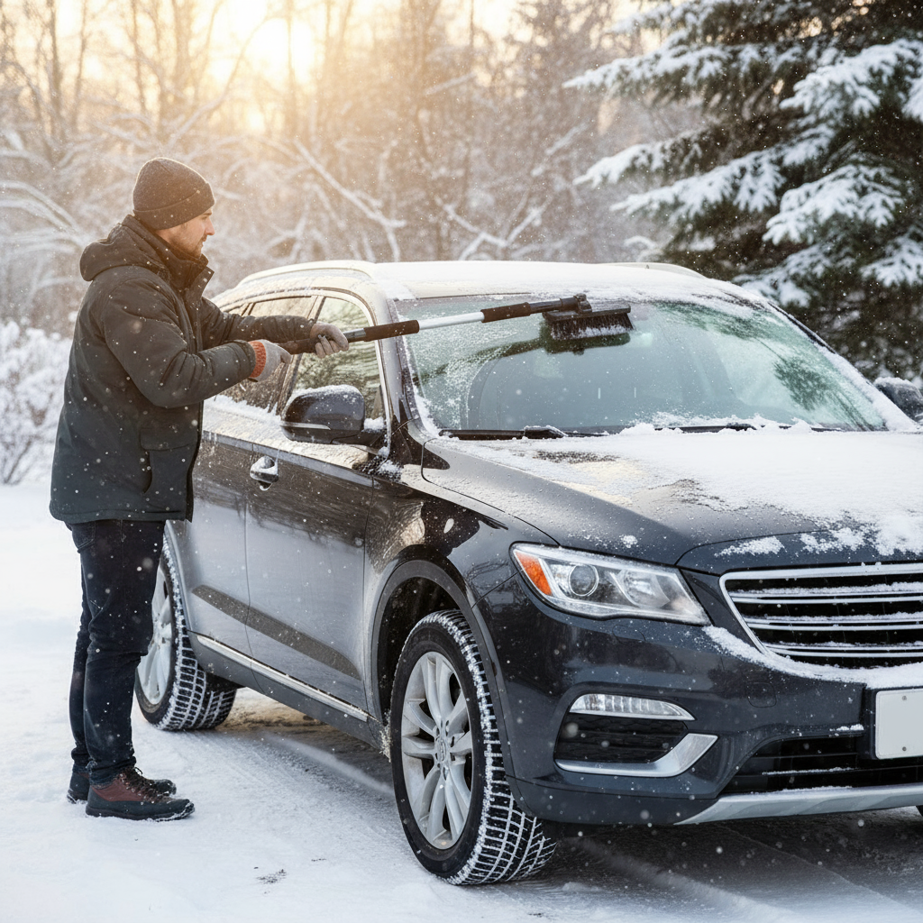 Telescopic Snow Brush & Ice Scraper - 29.8" to 43.3" Extendable - PremiumBrandGoods
