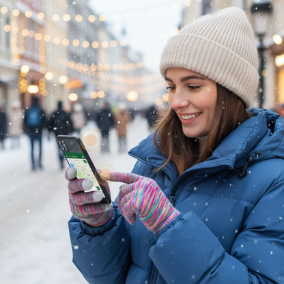 Winter Touchscreen Gloves 2-Pack - Multi-Tone by Cindy Claire - PremiumBrandGoods