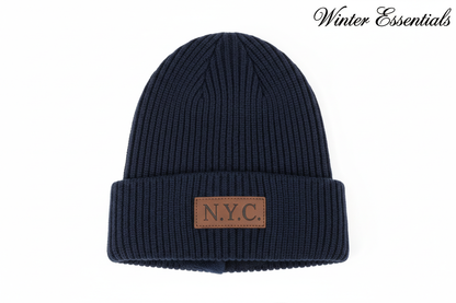 Thermal Winter Beanie Hat Plush Fleece Lined Ribbed Knit Hat Unisex NYC Style