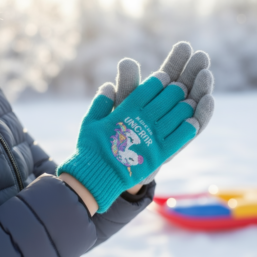 Kids' Winter Magic Gloves 3-Pack - Unicorn & Llama Designs - PremiumBrandGoods