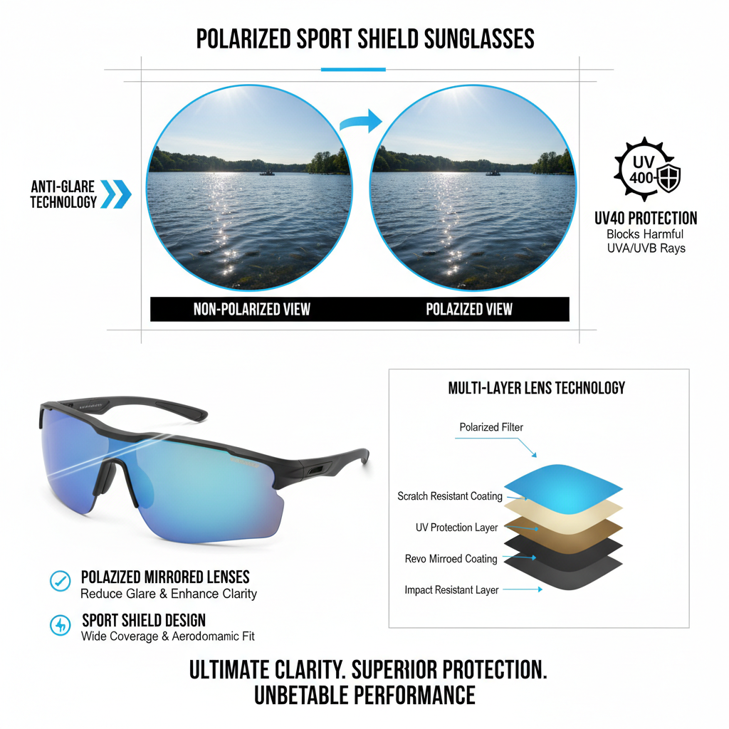 Polarized sport shield sunglasses features and benefits - UV protection and performance design