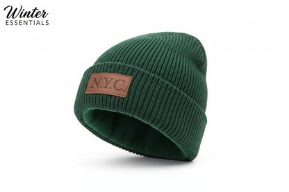 Thermal Winter Beanie Hat Plush Fleece Lined Ribbed Knit Hat Unisex NYC Style