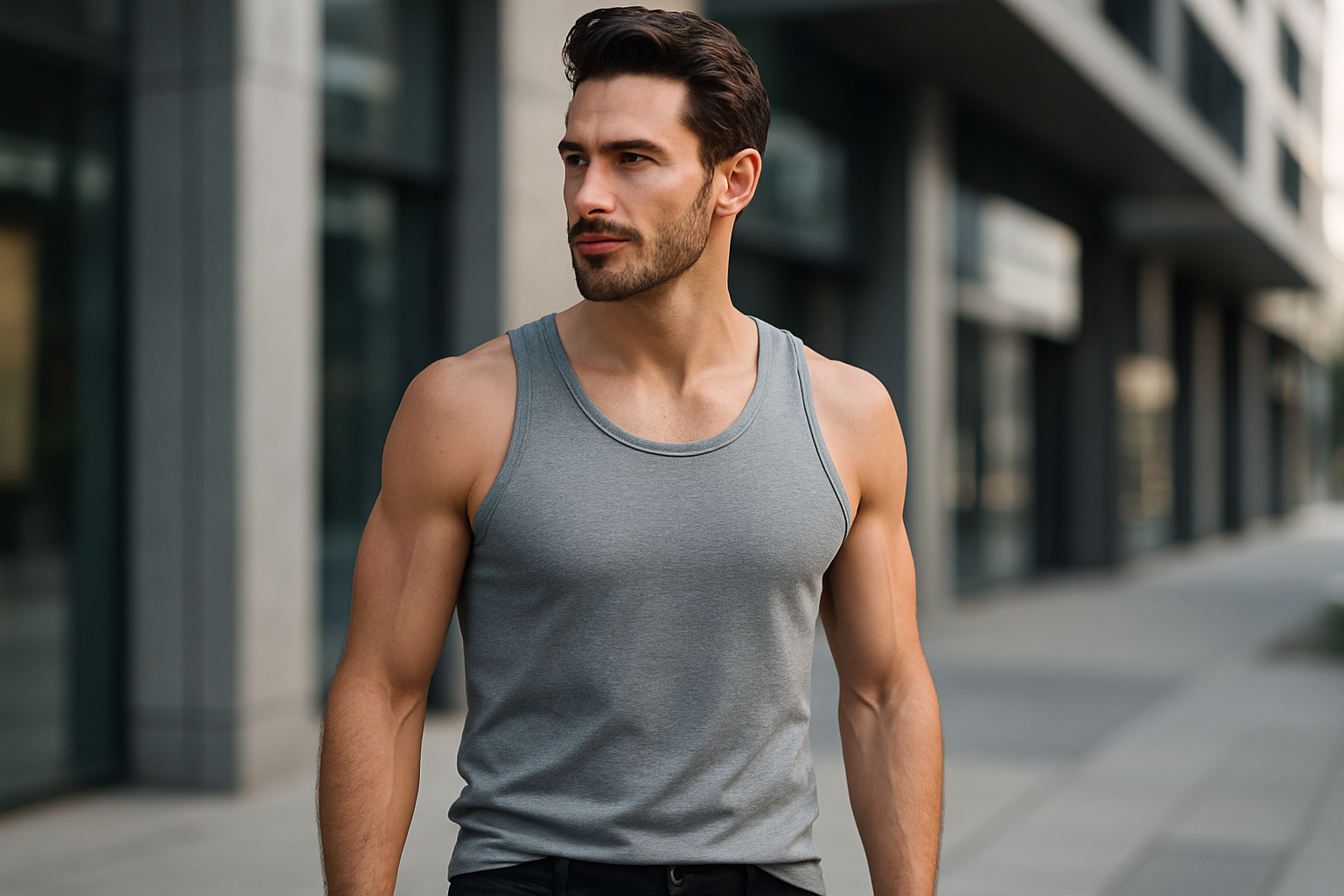 Lifestyle Grey Tank Top Image