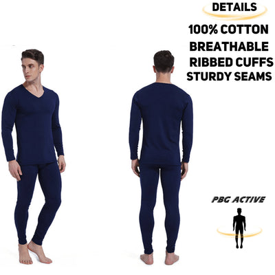 Men's 2-Piece Cotton Thermal Set with Shirt & Pants - PremiumBrandGoods