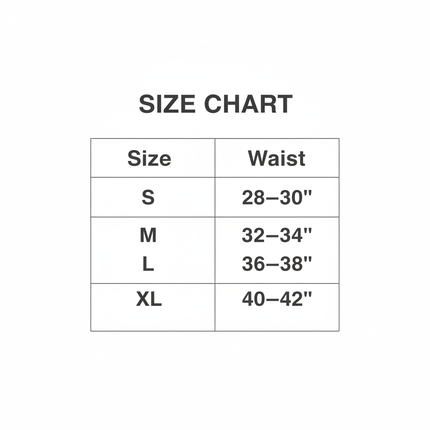 Men's Boxer Briefs Size Chart