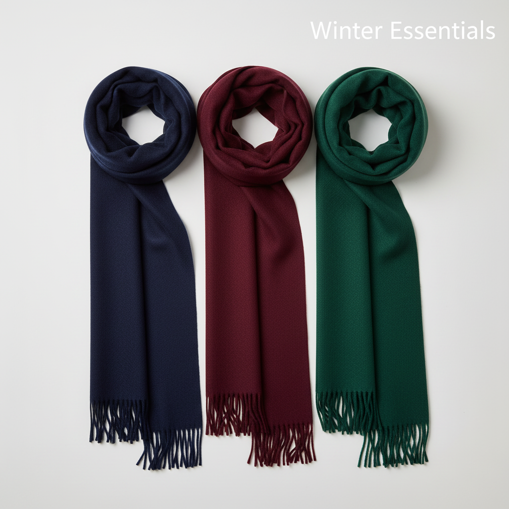 Navy-Burgundy-Forest Green Scarf Pack