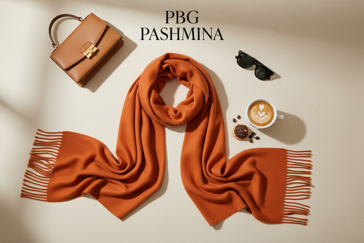 Orange Scarf Flat Lay Styling