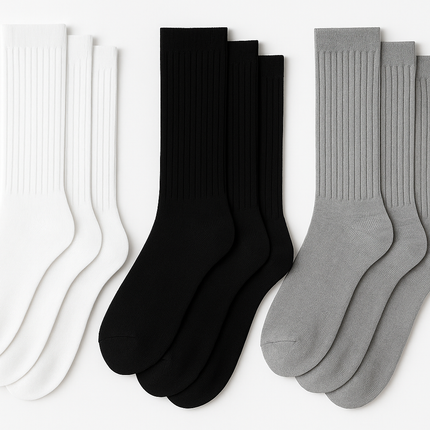 Overlapping ribbed tube socks multipack