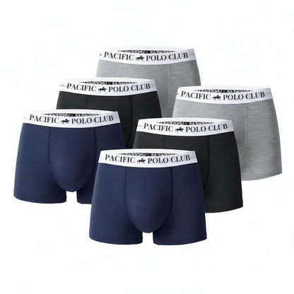 Pacific Polo Boxers - 6 Pack Stacked White Background
