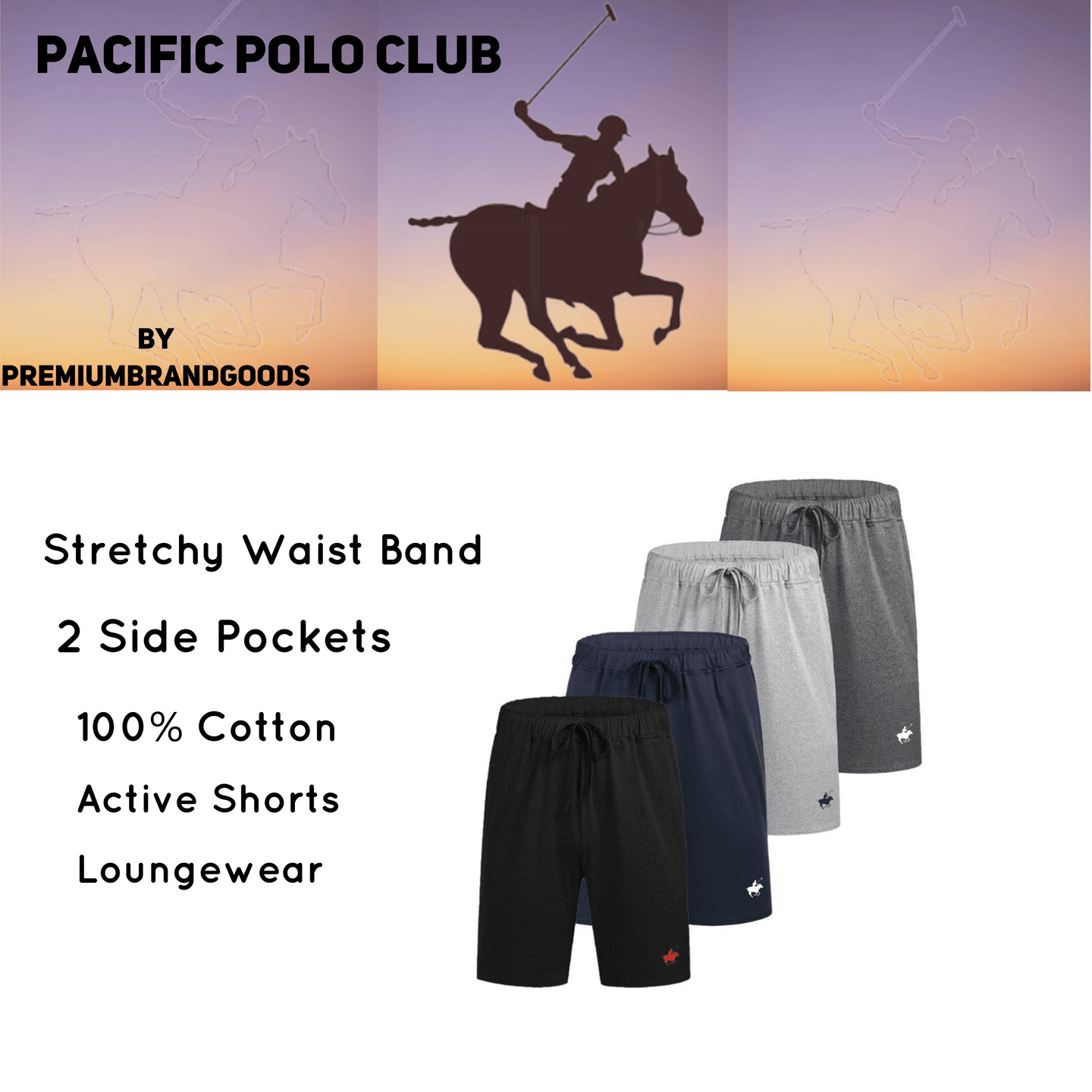 Pacific Polo Club Men's Shorts 4 Pack! - PremiumBrandGoods