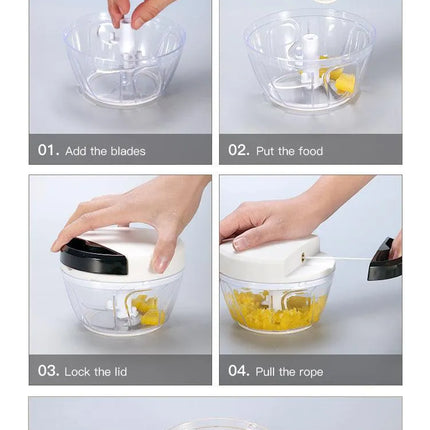 PBG Kitchen Multifunction Mini Hand Pulling Food Chopper Vegetables Cutter - PremiumBrandGoods
