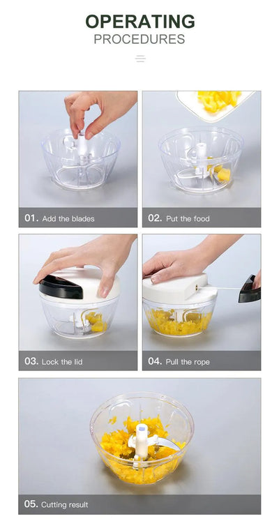 PBG Kitchen Multifunction Mini Hand Pulling Food Chopper Vegetables Cutter - PremiumBrandGoods