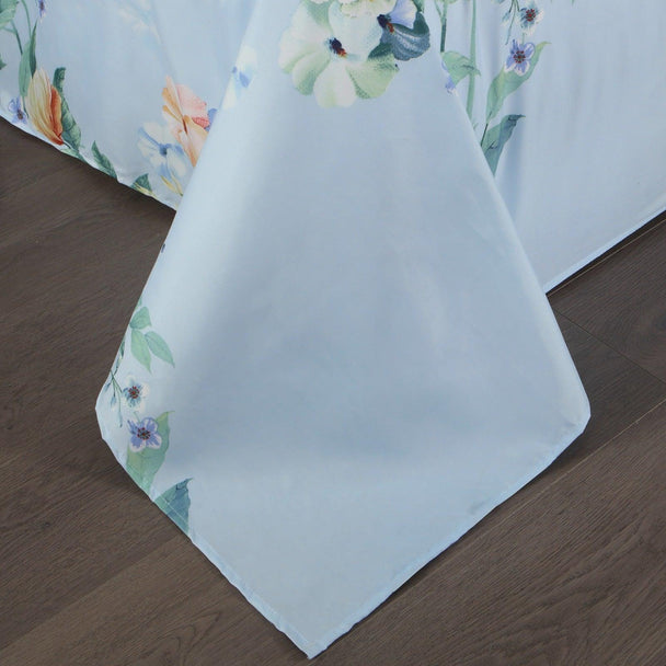 Pearl Bay 6 Piece Bed Sheet Set Light Blue with Flowers - PremiumBrandGoods