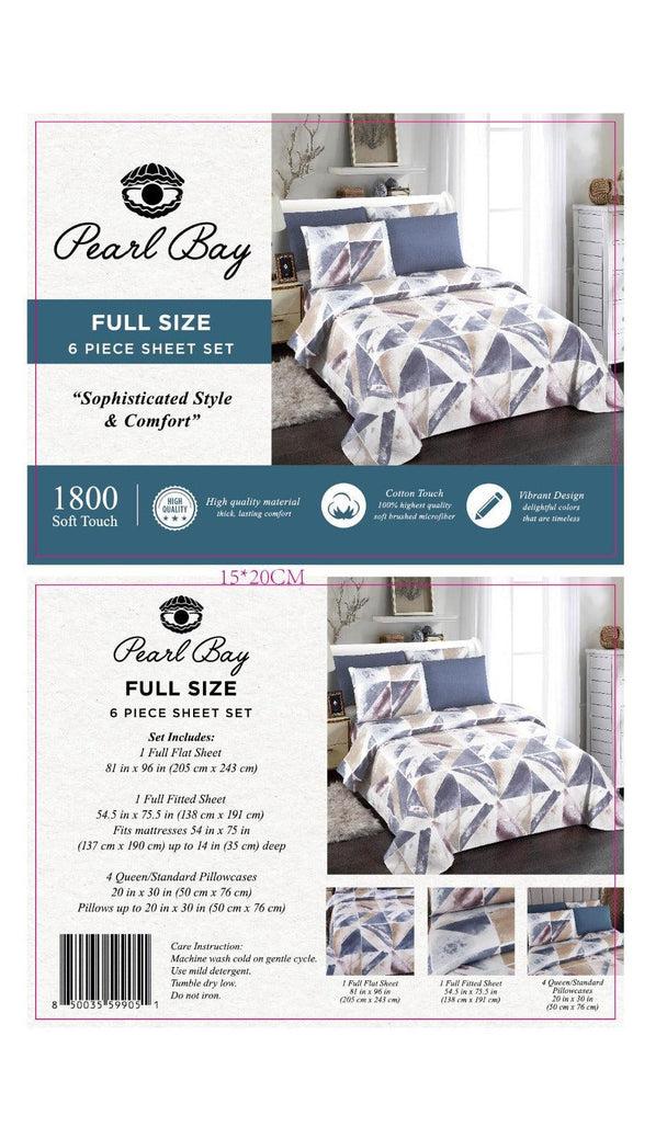 Pearl Bay 6 Piece Bed Sheet Set (12 Styles) - PremiumBrandGoods