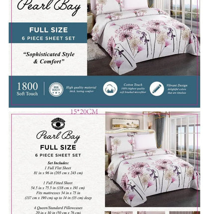 Pearl Bay 6 Piece Bed Sheet Set (12 Styles) - PremiumBrandGoods