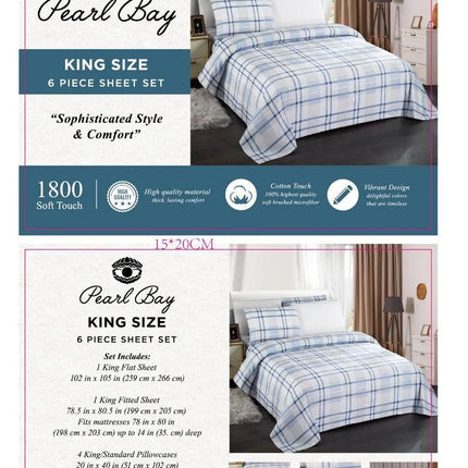 Pearl Bay 6 Piece Bed Sheet Set (12 Styles) - PremiumBrandGoods