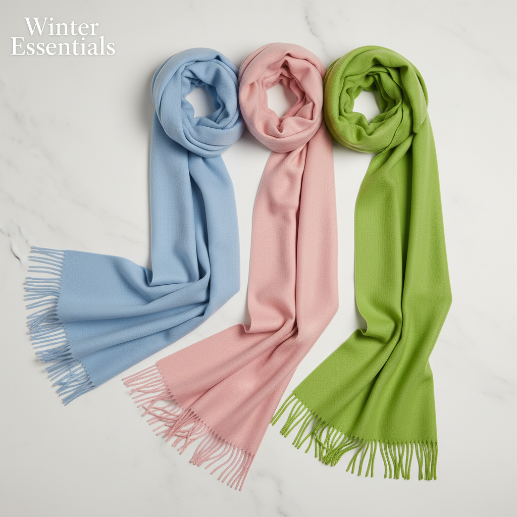 Pink-Baby Blue-Green Apple Scarf Pack