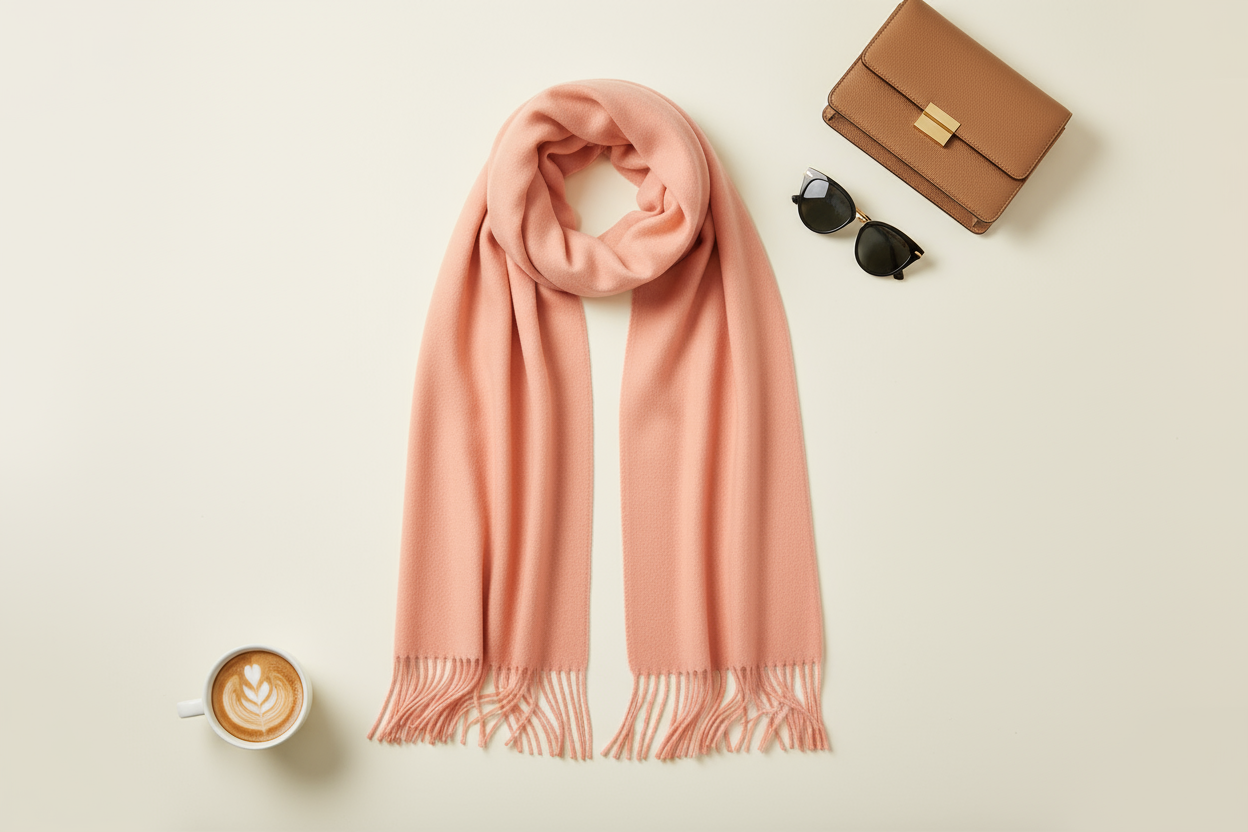 Pink Scarf Flat Lay Styling