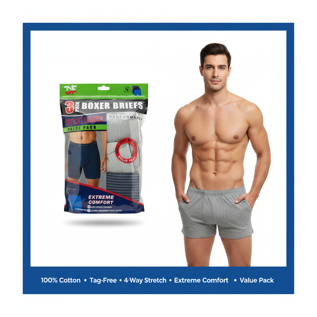 Premium Boxer Briefs Blue Border