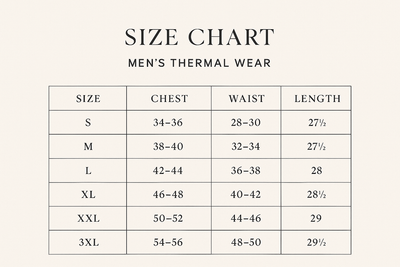 Premium Size Chart with 3XL