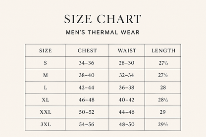 Premium Size Chart with 3XL