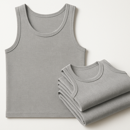 Premium Tagless Grey Tank Top Product Shot