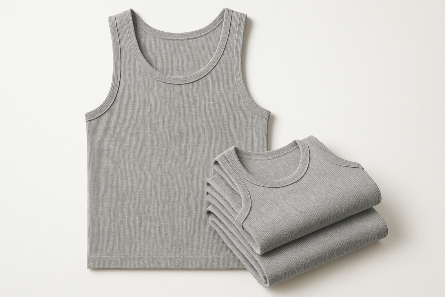 Premium Tagless Grey Tank Top Product Shot