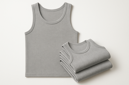 Premium Tagless Grey Tank Top Product Shot