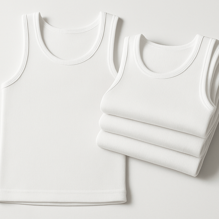 Premium Tagless White Tank Top Product Shot